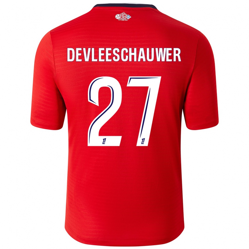 Heren Gwenaëlle Devleeschauwer #27 Rood Wit Thuisshirt Thuistenue 2024/25 T-Shirt