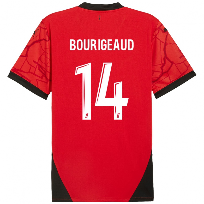 Heren Benjamin Bourigeaud #14 Rood Zwart Thuisshirt Thuistenue 2024/25 T-Shirt