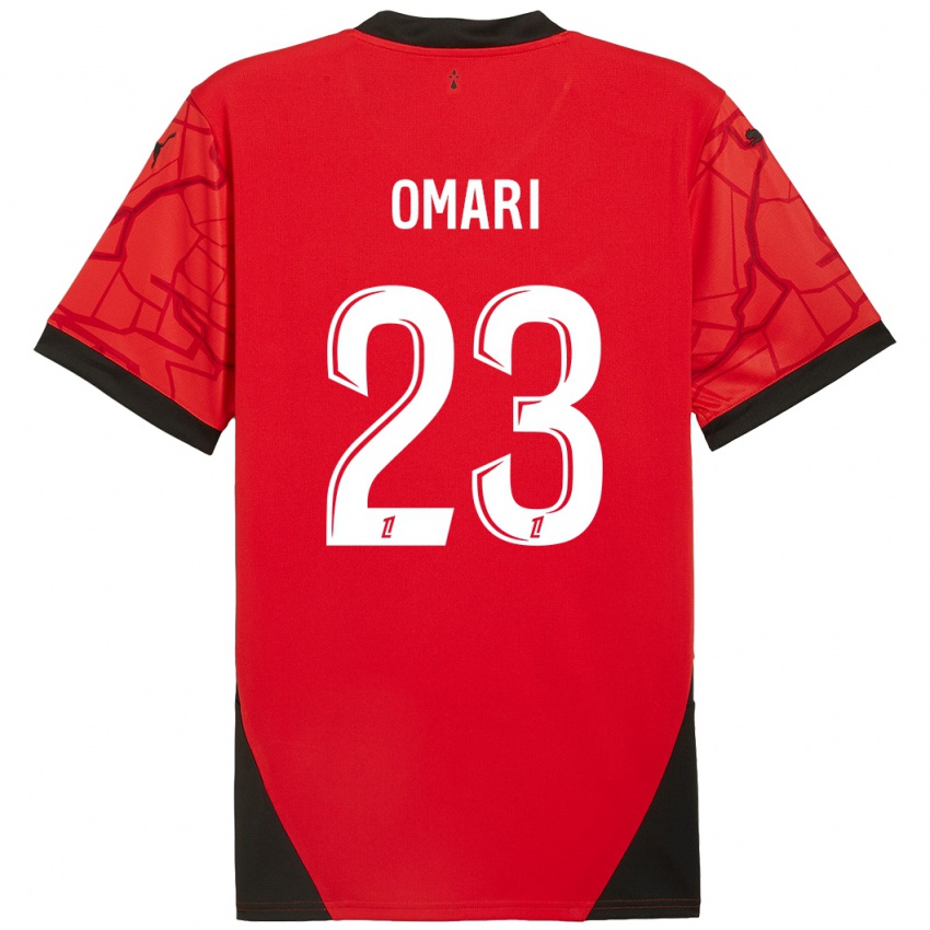 Heren Warmed Omari #23 Rood Zwart Thuisshirt Thuistenue 2024/25 T-Shirt