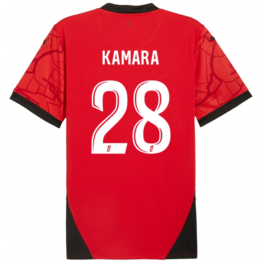 Heren Glen Kamara #28 Rood Zwart Thuisshirt Thuistenue 2024/25 T-Shirt