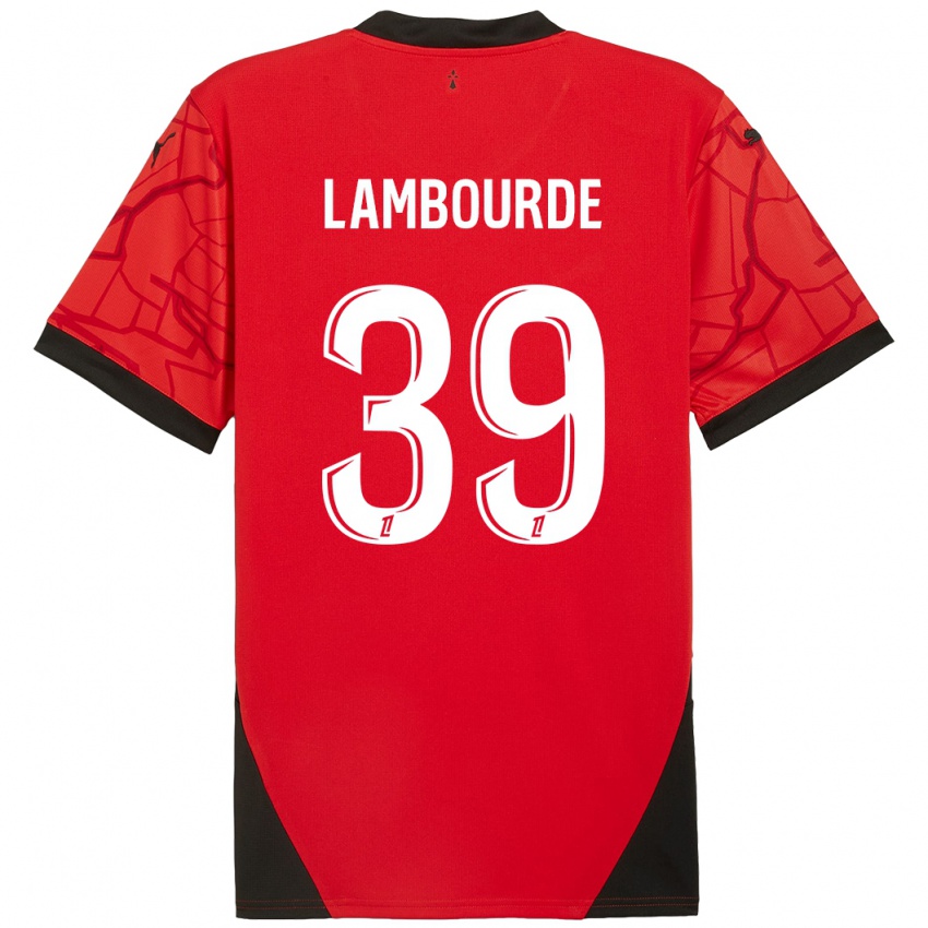 Heren Mathis Lambourde #39 Rood Zwart Thuisshirt Thuistenue 2024/25 T-Shirt