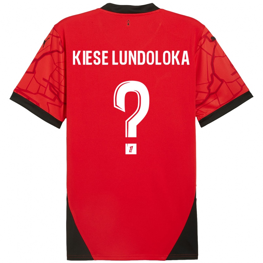 Heren Jeanslor Kiese Lundoloka #0 Rood Zwart Thuisshirt Thuistenue 2024/25 T-Shirt