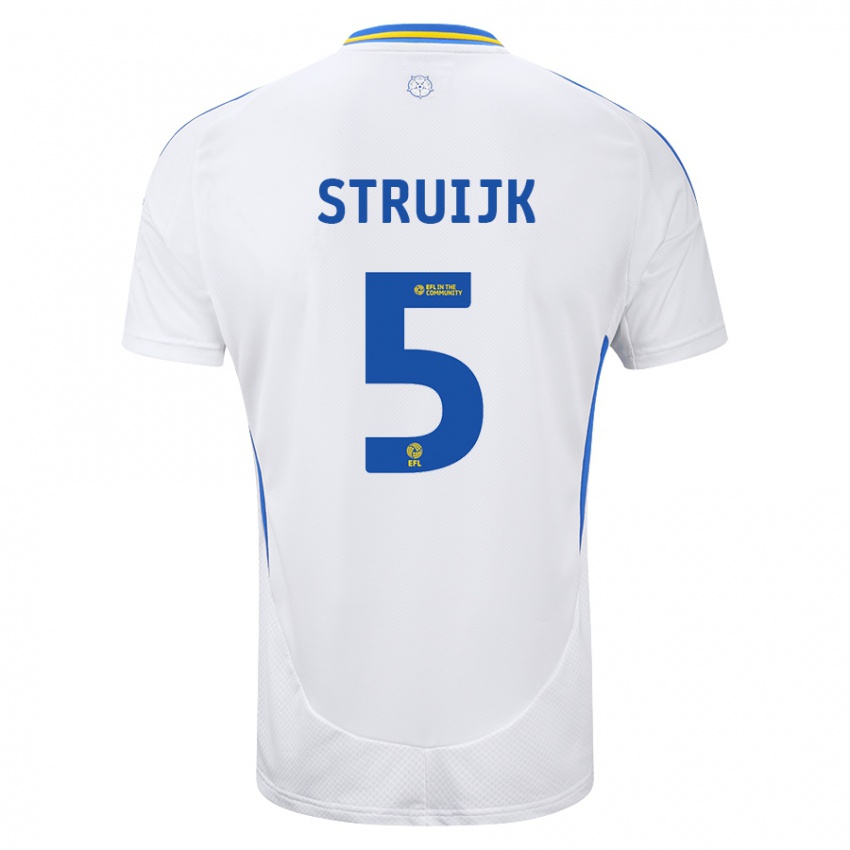 Heren Pascal Struijk #5 Wit Blauw Thuisshirt Thuistenue 2024/25 T-Shirt