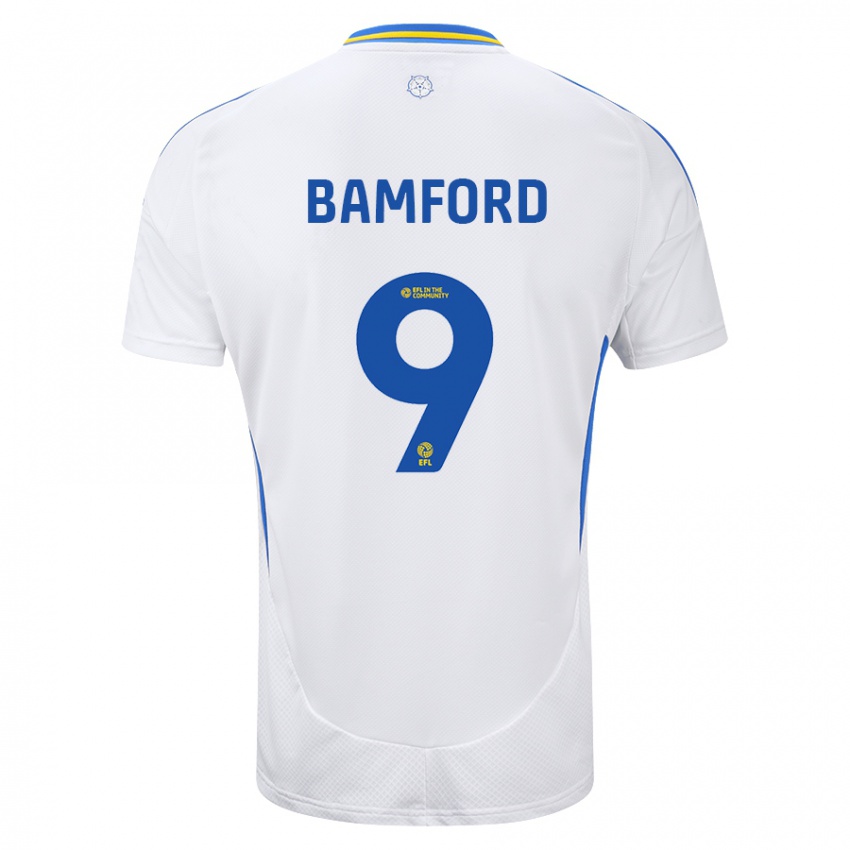 Heren Patrick Bamford #9 Wit Blauw Thuisshirt Thuistenue 2024/25 T-Shirt