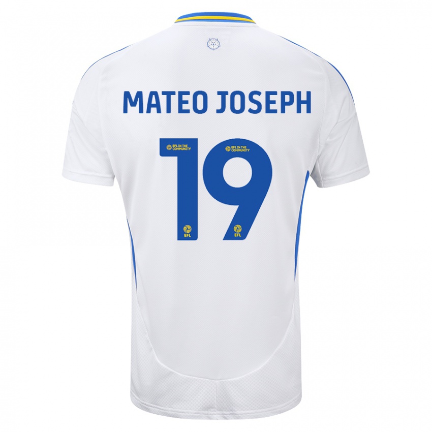 Heren Mateo Joseph #19 Wit Blauw Thuisshirt Thuistenue 2024/25 T-Shirt