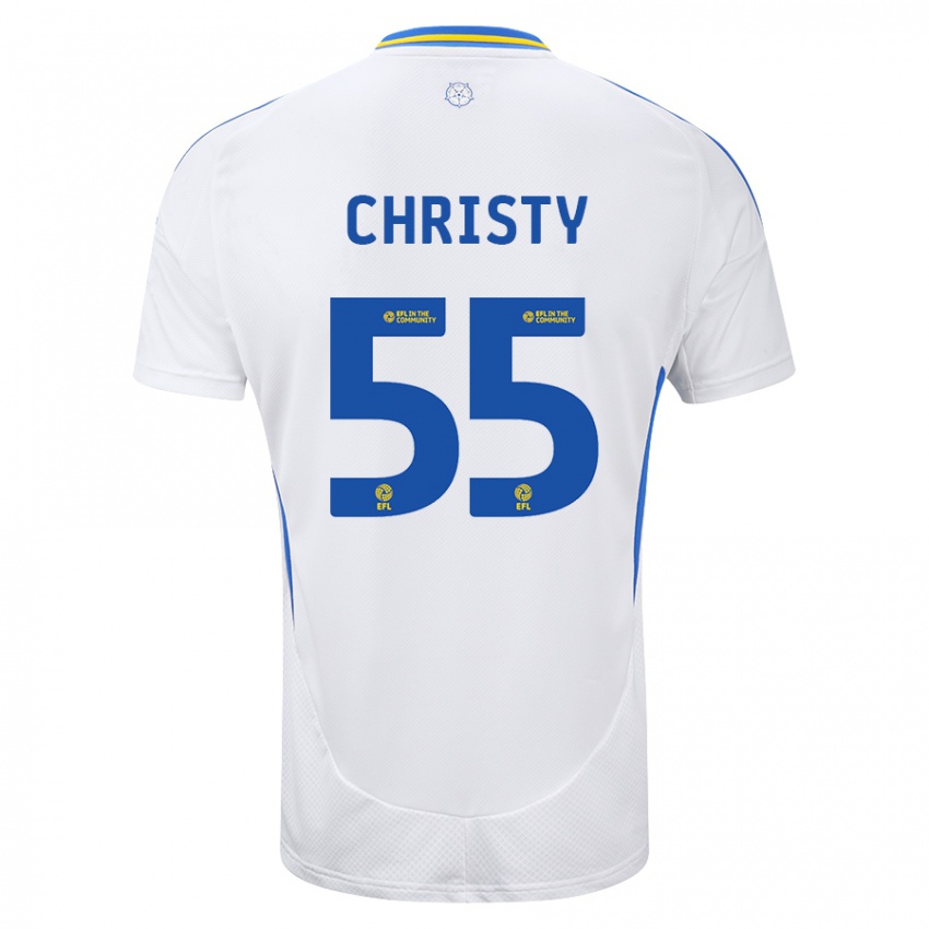 Heren Harry Christy #55 Wit Blauw Thuisshirt Thuistenue 2024/25 T-Shirt