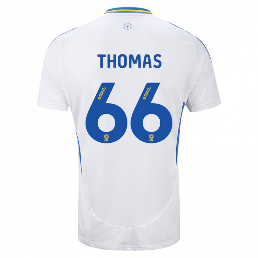 Heren Luca Thomas #66 Wit Blauw Thuisshirt Thuistenue 2024/25 T-Shirt