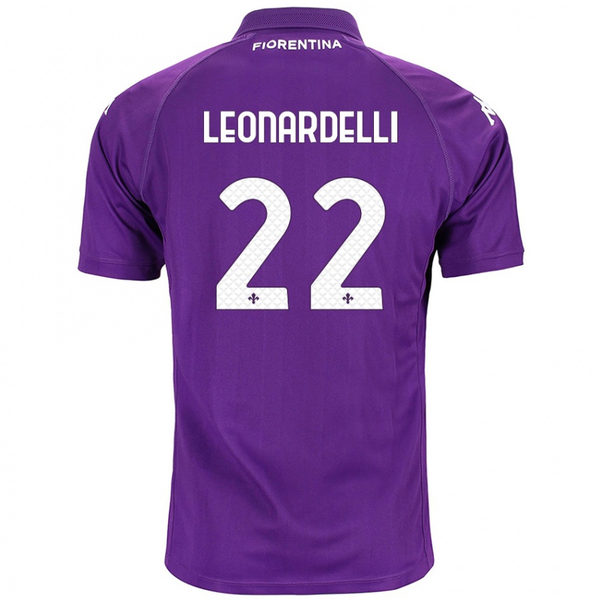 Heren Pietro Leonardelli #22 Paars Thuisshirt Thuistenue 2024/25 T-Shirt