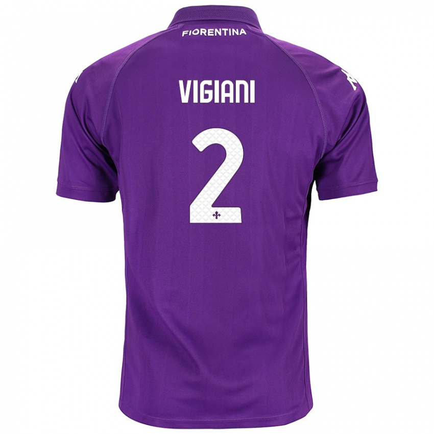 Heren Lorenzo Vigiani #2 Paars Thuisshirt Thuistenue 2024/25 T-Shirt