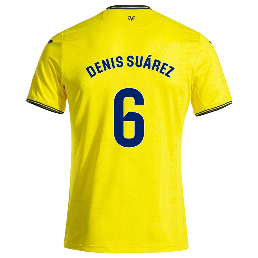 Heren Denis Suárez #6 Geel Zwart Thuisshirt Thuistenue 2024/25 T-Shirt