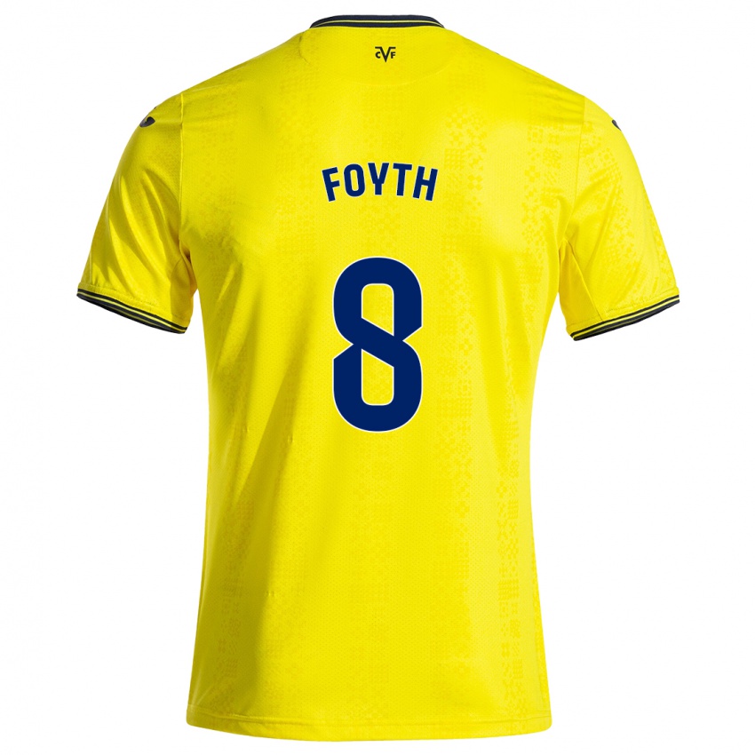 Heren Juan Foyth #8 Geel Zwart Thuisshirt Thuistenue 2024/25 T-Shirt