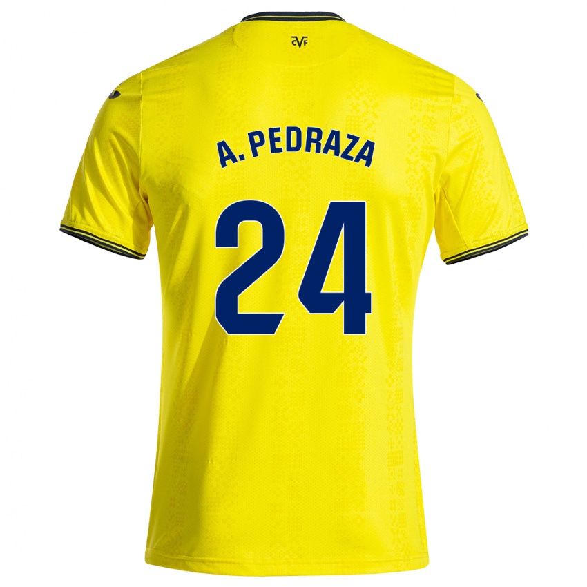 Heren Alfonso Pedraza #24 Geel Zwart Thuisshirt Thuistenue 2024/25 T-Shirt