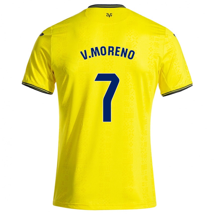 Heren Víctor Moreno #7 Geel Zwart Thuisshirt Thuistenue 2024/25 T-Shirt