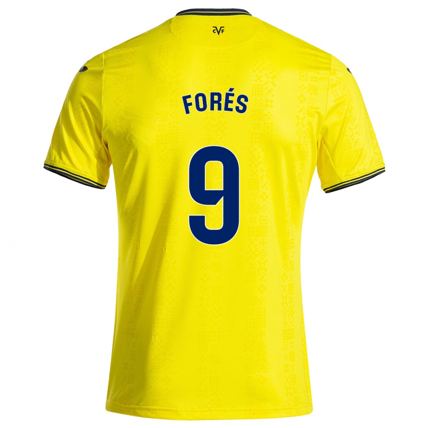 Heren Álex Forés #9 Geel Zwart Thuisshirt Thuistenue 2024/25 T-Shirt