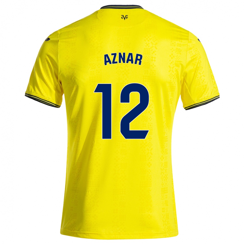 Heren Javi Aznar #12 Geel Zwart Thuisshirt Thuistenue 2024/25 T-Shirt