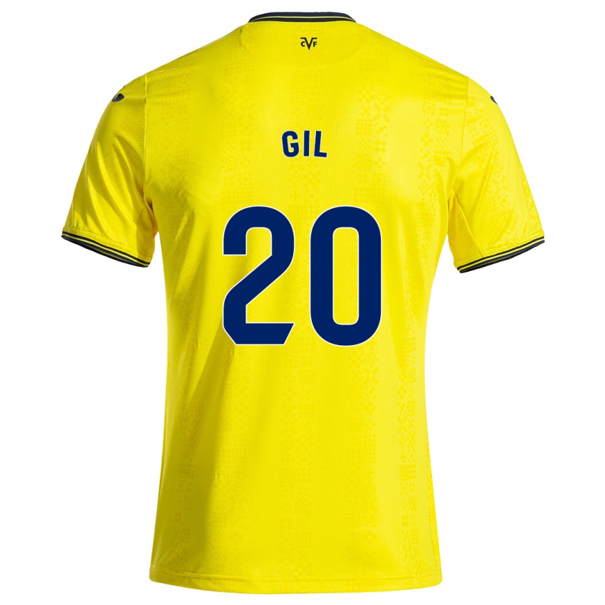 Heren Mario Gil #20 Geel Zwart Thuisshirt Thuistenue 2024/25 T-Shirt