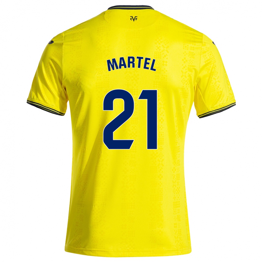 Heren Kevin Martel #21 Geel Zwart Thuisshirt Thuistenue 2024/25 T-Shirt