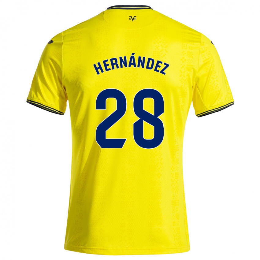 Heren Gerard Hernández #28 Geel Zwart Thuisshirt Thuistenue 2024/25 T-Shirt