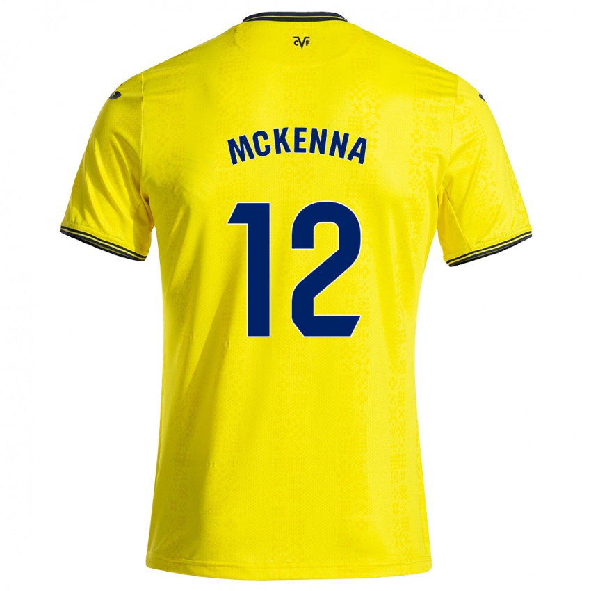 Heren Kayla Mckenna #12 Geel Zwart Thuisshirt Thuistenue 2024/25 T-Shirt