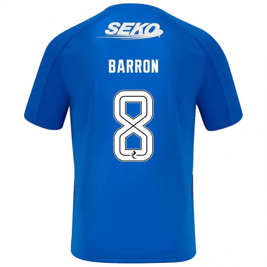 Heren Connor Barron #8 Donkerblauw Thuisshirt Thuistenue 2024/25 T-Shirt