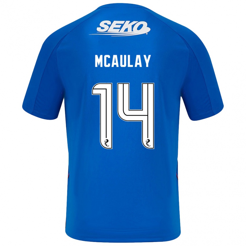 Heren Mia Mcaulay #14 Donkerblauw Thuisshirt Thuistenue 2024/25 T-Shirt