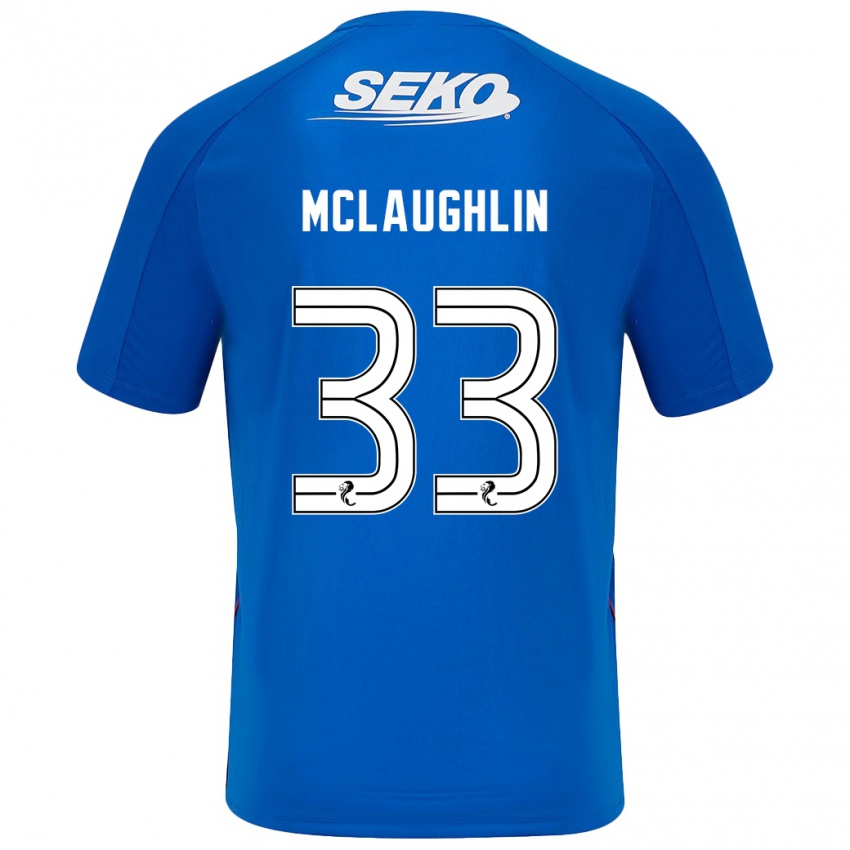 Heren Jon Mclaughlin #33 Donkerblauw Thuisshirt Thuistenue 2024/25 T-Shirt