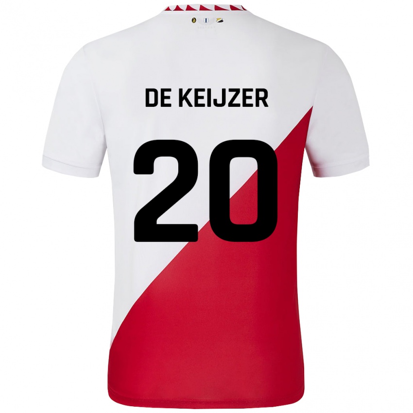 Heren Lotje De Keijzer #20 Wit Rood Thuisshirt Thuistenue 2024/25 T-Shirt