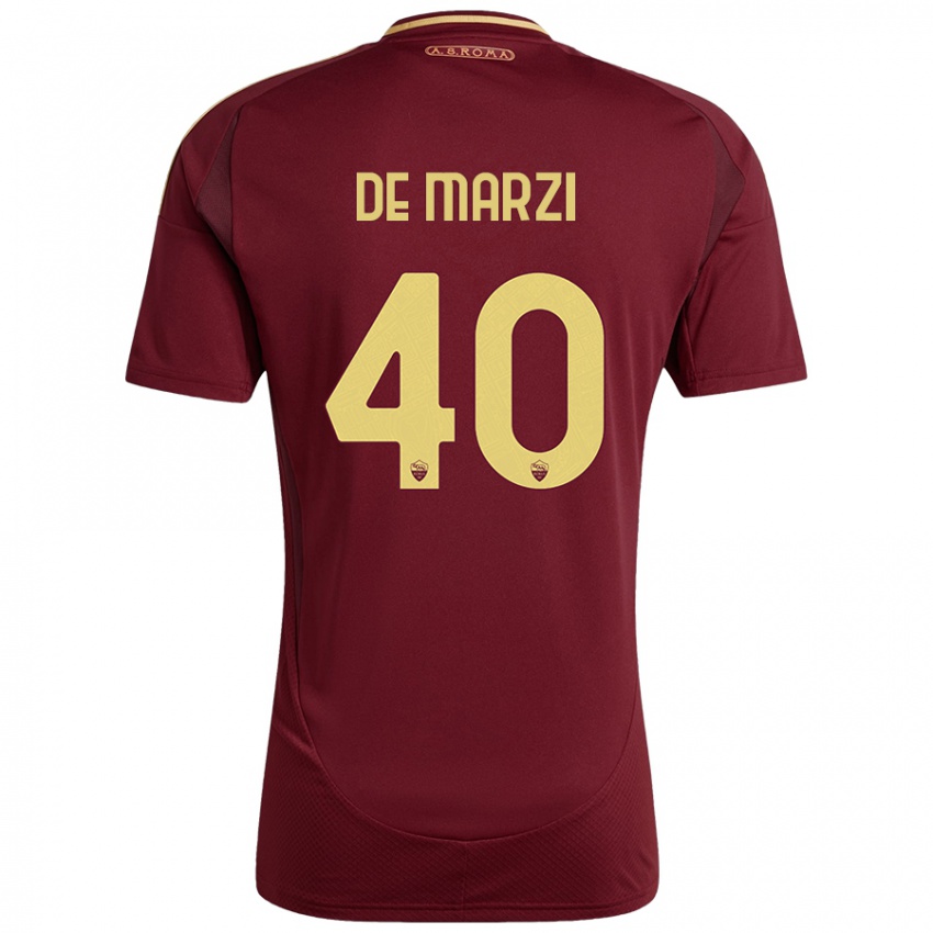 Heren Giorgio De Marzi #40 Rood Bruin Goud Thuisshirt Thuistenue 2024/25 T-Shirt