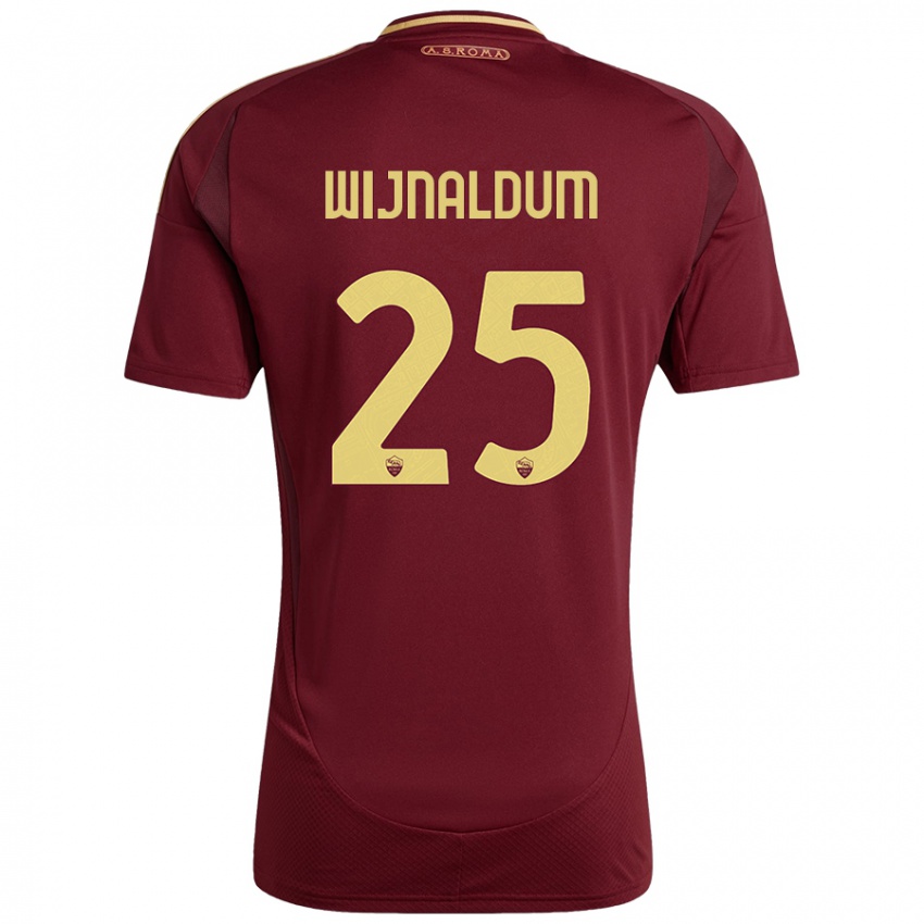 Heren Georginio Wijnaldum #25 Rood Bruin Goud Thuisshirt Thuistenue 2024/25 T-Shirt