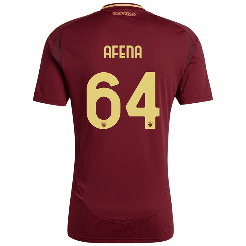 Heren Felix Afena-Gyan #64 Rood Bruin Goud Thuisshirt Thuistenue 2024/25 T-Shirt