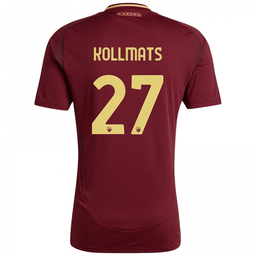 Heren Beata Kollmats #27 Rood Bruin Goud Thuisshirt Thuistenue 2024/25 T-Shirt