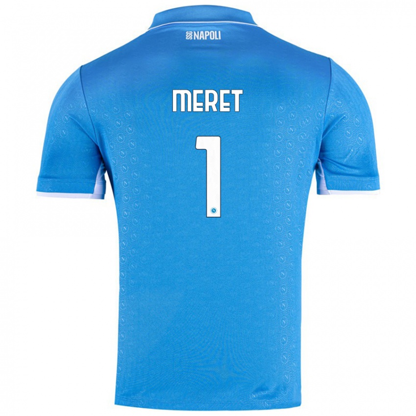 Heren Alex Meret #1 Hemelsblauw Thuisshirt Thuistenue 2024/25 T-Shirt