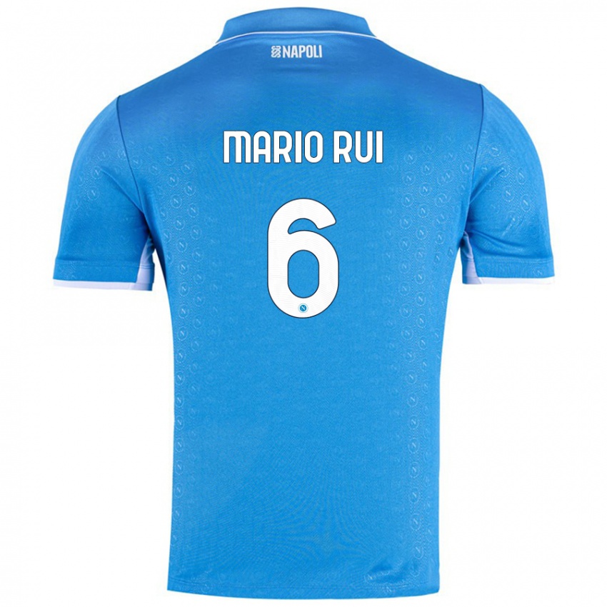 Heren Mario Rui #6 Hemelsblauw Thuisshirt Thuistenue 2024/25 T-Shirt