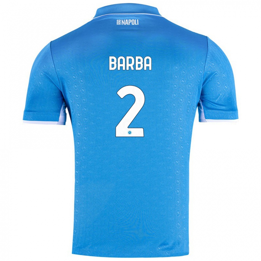 Heren Benedetto Barba #2 Hemelsblauw Thuisshirt Thuistenue 2024/25 T-Shirt