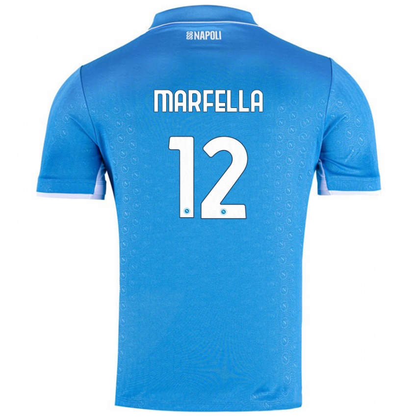 Heren Davide Marfella #12 Hemelsblauw Thuisshirt Thuistenue 2024/25 T-Shirt