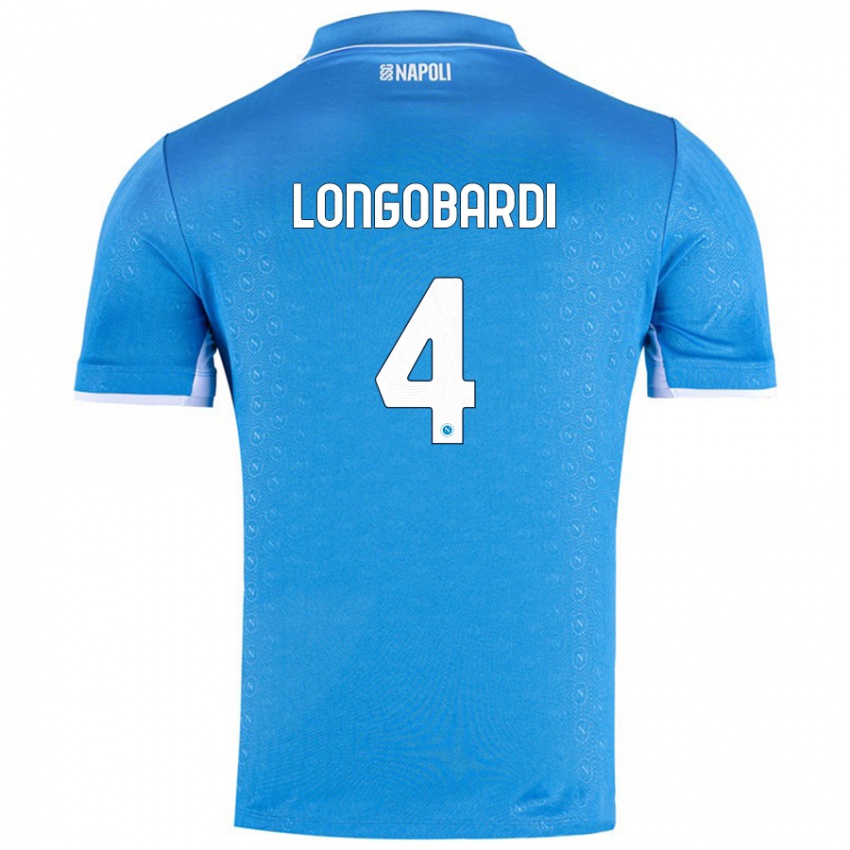 Heren Salvatore Longobardi #4 Hemelsblauw Thuisshirt Thuistenue 2024/25 T-Shirt