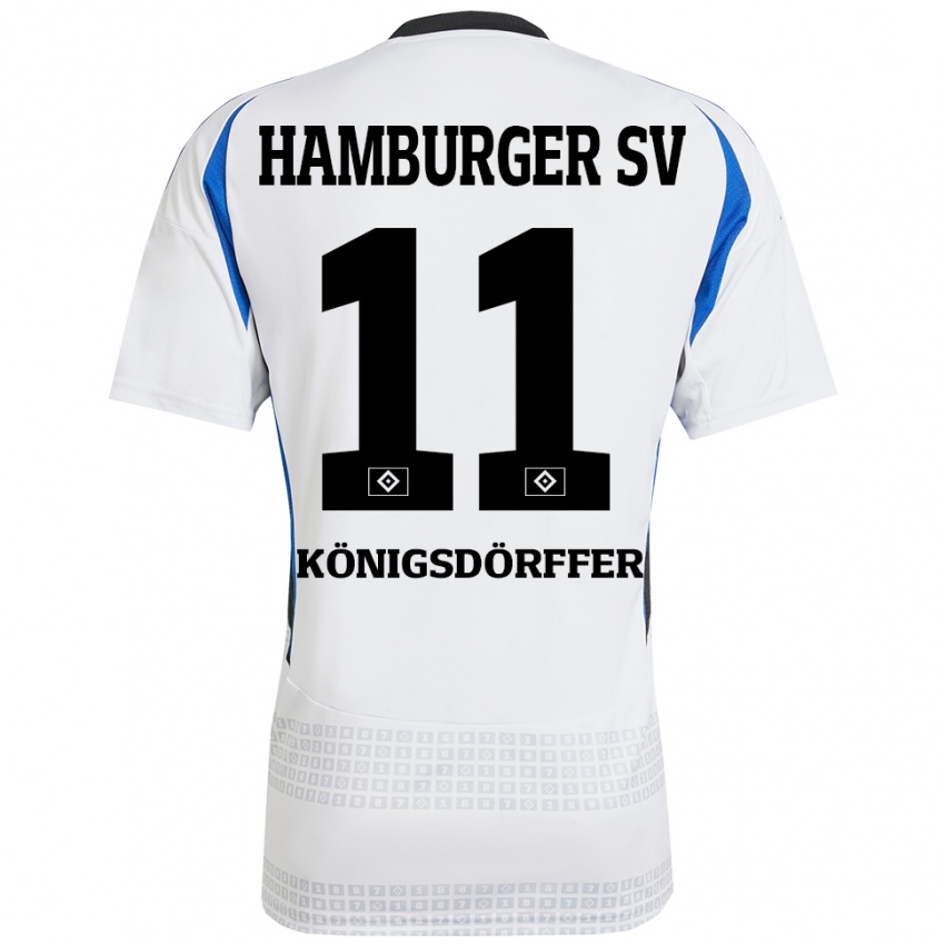 Heren Ransford Königsdörffer #11 Wit Blauw Thuisshirt Thuistenue 2024/25 T-Shirt