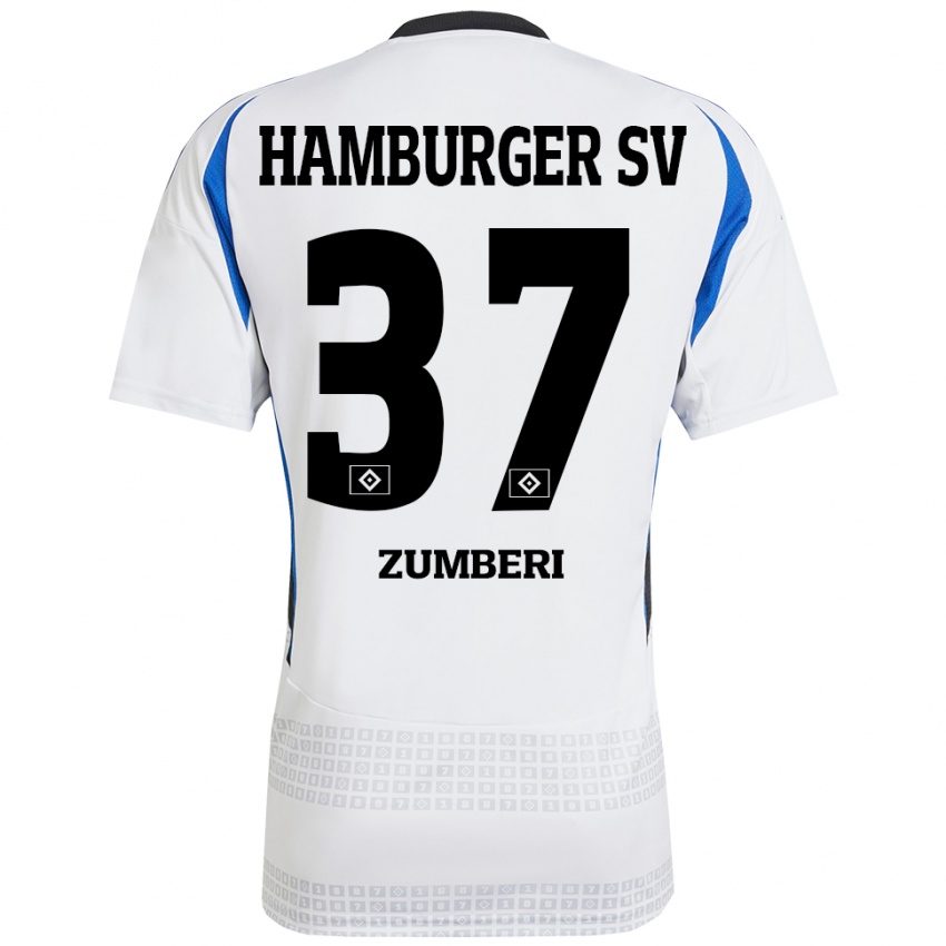 Heren Valon Zumberi #37 Wit Blauw Thuisshirt Thuistenue 2024/25 T-Shirt