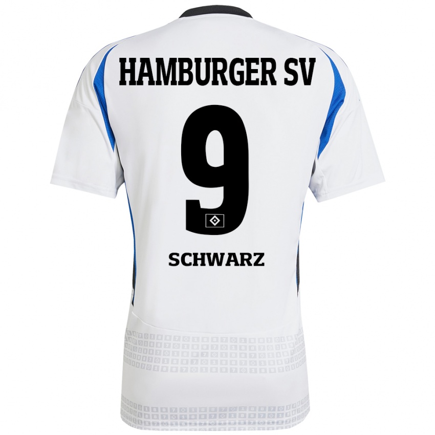 Heren Rafael Schwarz #9 Wit Blauw Thuisshirt Thuistenue 2024/25 T-Shirt