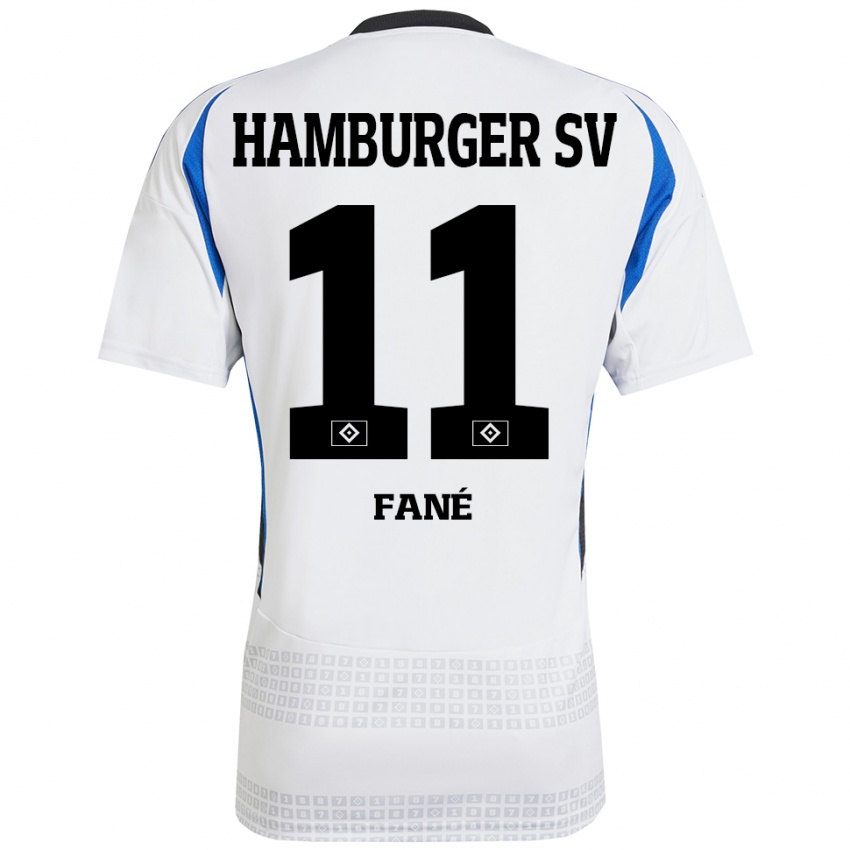 Heren Sidi Fané #11 Wit Blauw Thuisshirt Thuistenue 2024/25 T-Shirt