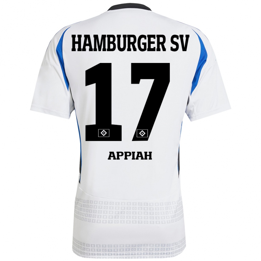 Heren Emmanuel Appiah #17 Wit Blauw Thuisshirt Thuistenue 2024/25 T-Shirt