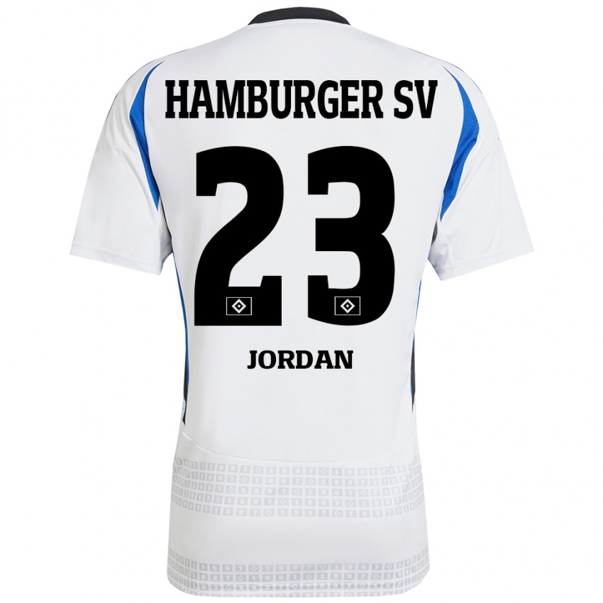 Heren Dominik Jordan #23 Wit Blauw Thuisshirt Thuistenue 2024/25 T-Shirt