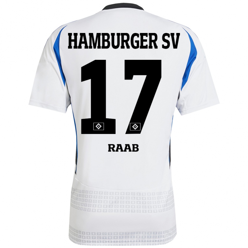 Heren Lotte Raab #17 Wit Blauw Thuisshirt Thuistenue 2024/25 T-Shirt