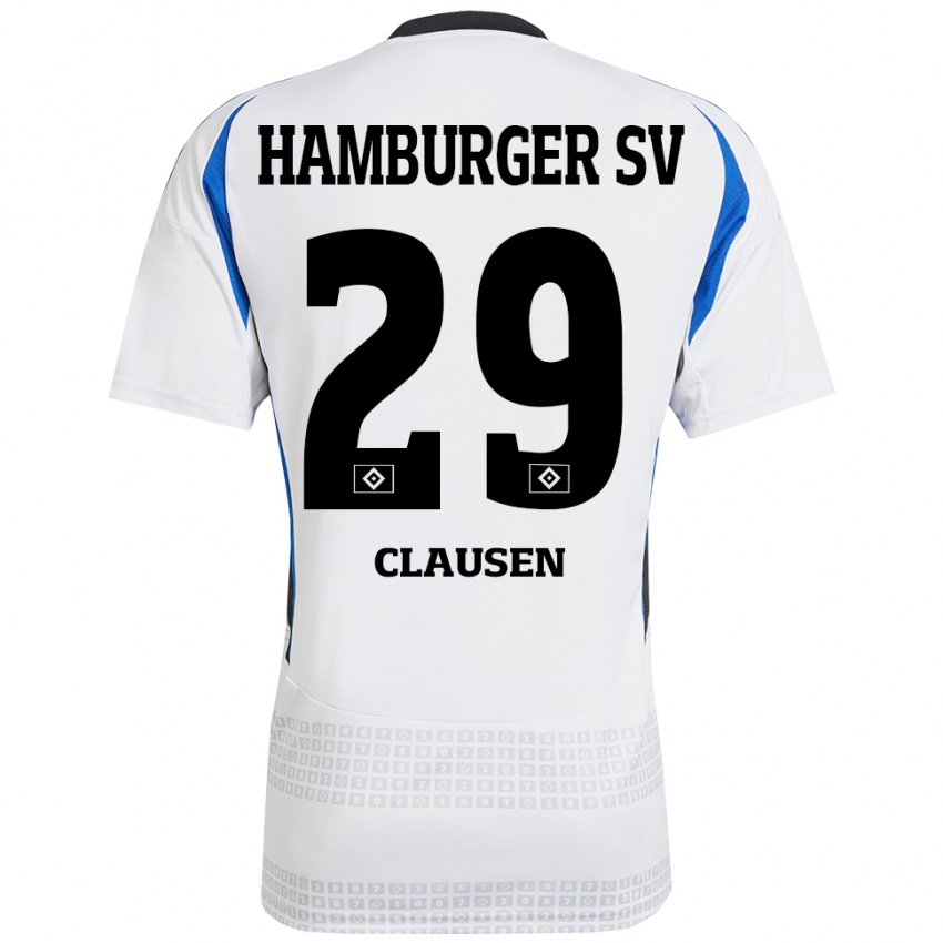 Heren Lina Clausen #29 Wit Blauw Thuisshirt Thuistenue 2024/25 T-Shirt