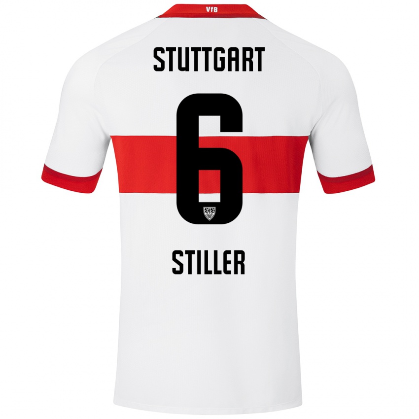 Heren Angelo Stiller #6 Wit Rood Thuisshirt Thuistenue 2024/25 T-Shirt