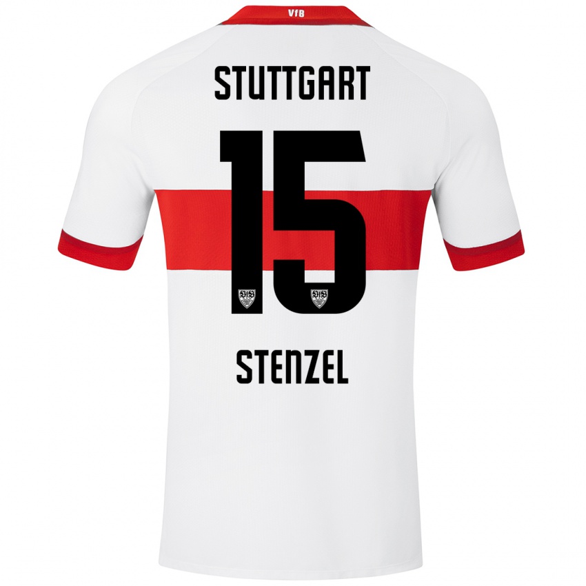 Heren Pascal Stenzel #15 Wit Rood Thuisshirt Thuistenue 2024/25 T-Shirt