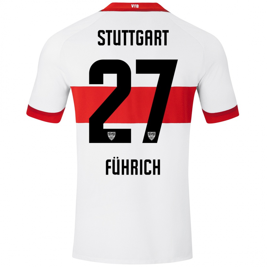 Heren Chris Führich #27 Wit Rood Thuisshirt Thuistenue 2024/25 T-Shirt