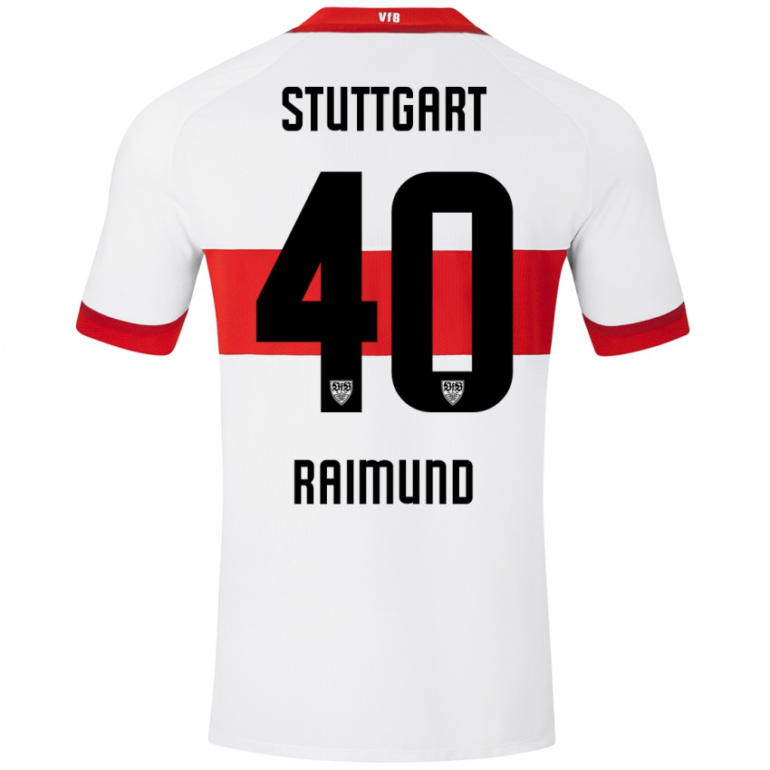 Heren Luca Raimund #40 Wit Rood Thuisshirt Thuistenue 2024/25 T-Shirt