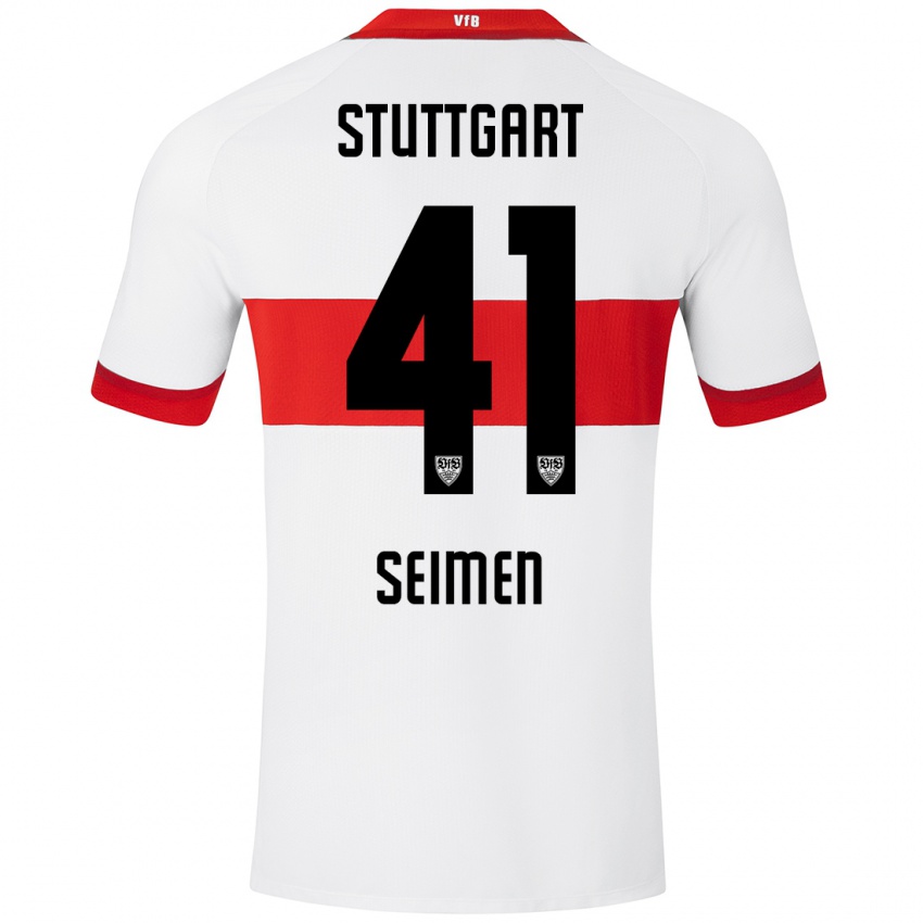 Heren Dennis Seimen #41 Wit Rood Thuisshirt Thuistenue 2024/25 T-Shirt