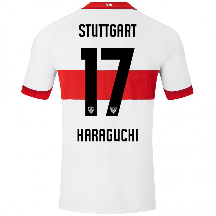 Heren Genki Haraguchi #17 Wit Rood Thuisshirt Thuistenue 2024/25 T-Shirt